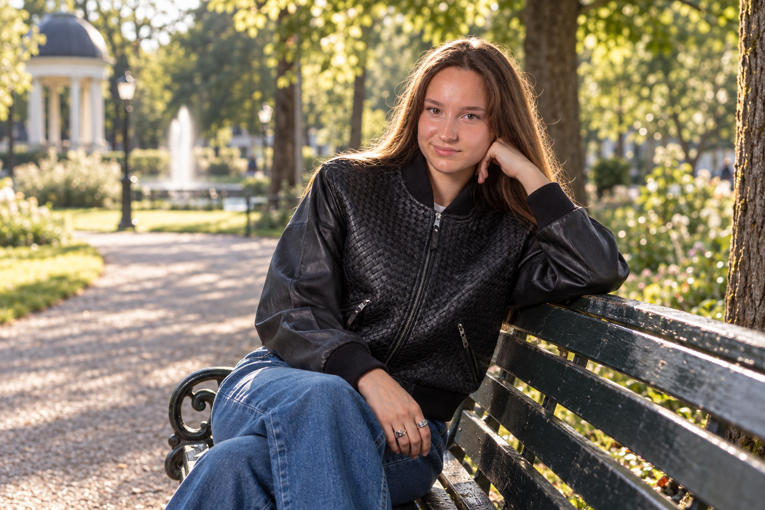 Bad Nauheim Streetstyle - Croco-Optik Lederjacke Aurelia
