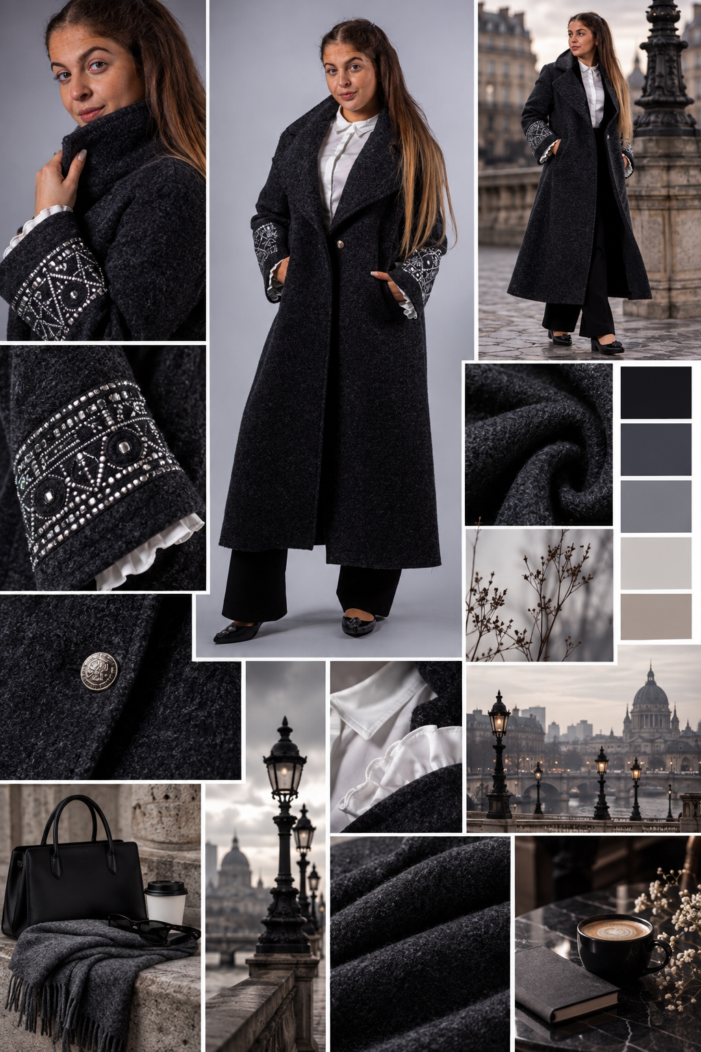 Moodboard - Inspiration für Maximantel mit Schmucksteinen