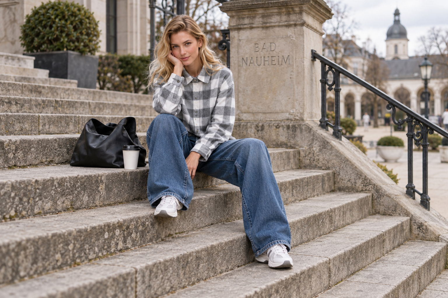 Bad Nauheim Streetstyle - Lässige Hemdbluse im Baumwollmix