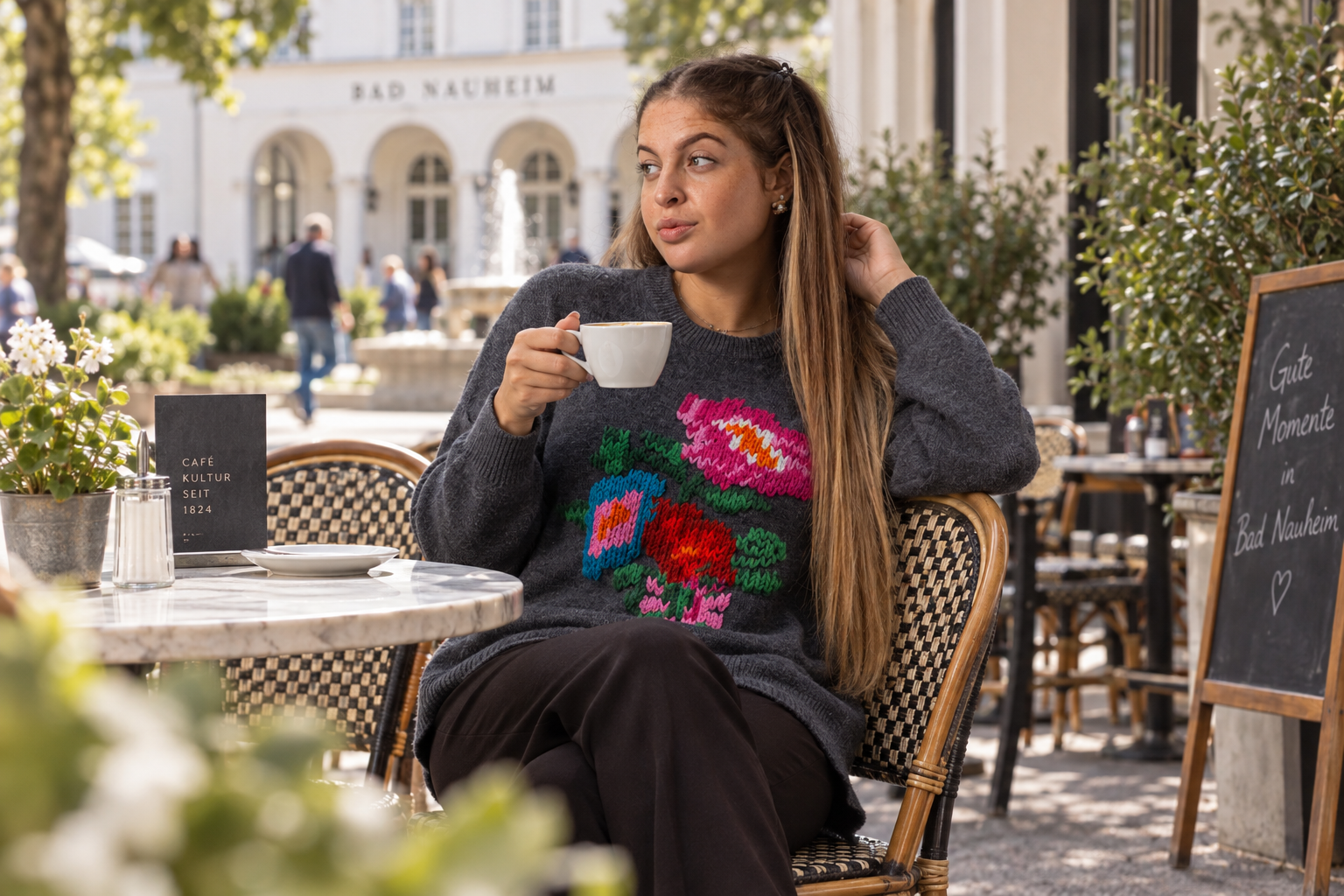 Bad Nauheim Streetstyle - Wollpullover mit Stickerei