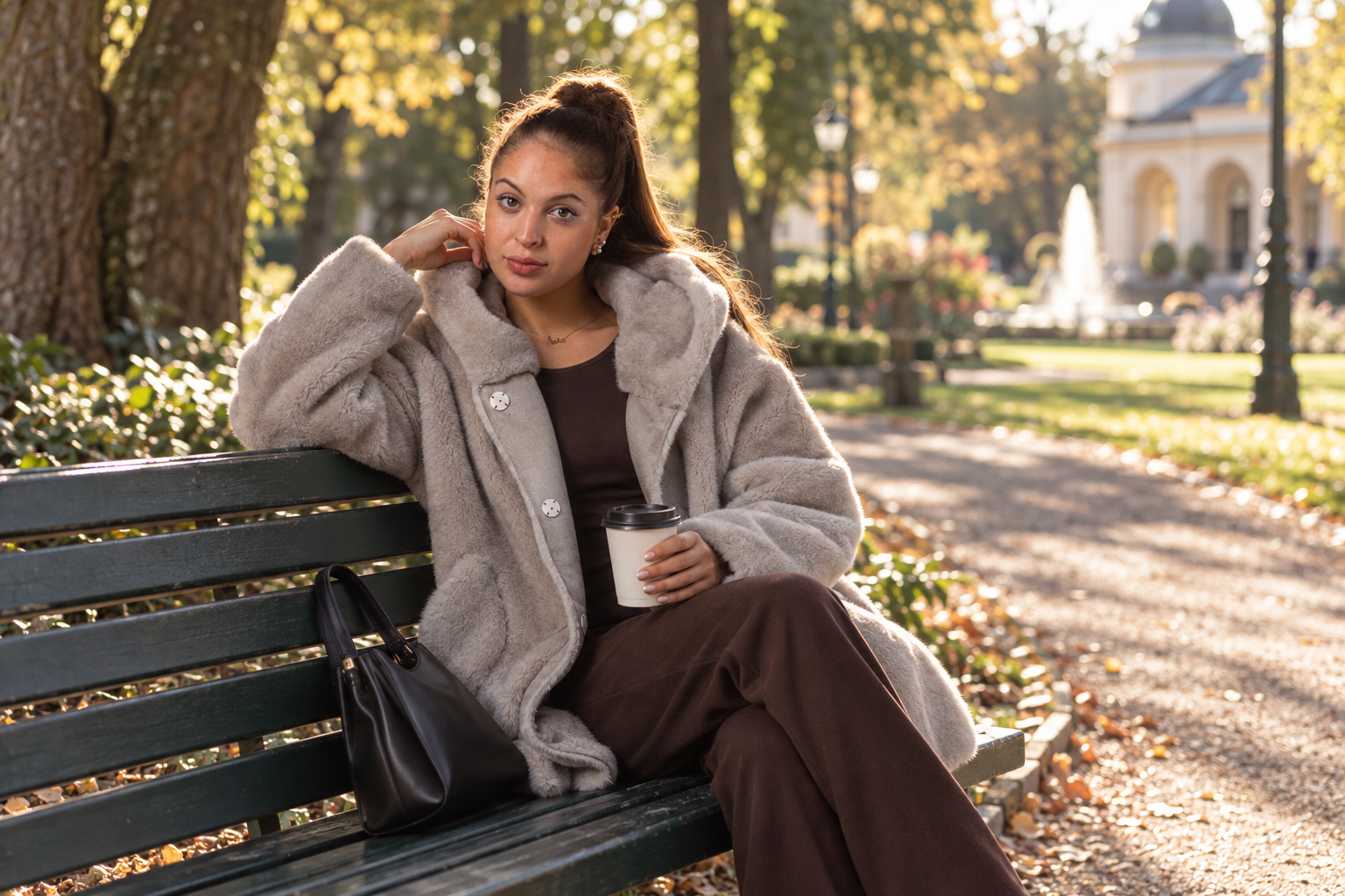 Bad Nauheim Streetstyle - Kunstfell Wende-Capejacke