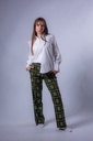 Marlenehose kariert in Jacquart (oliv)