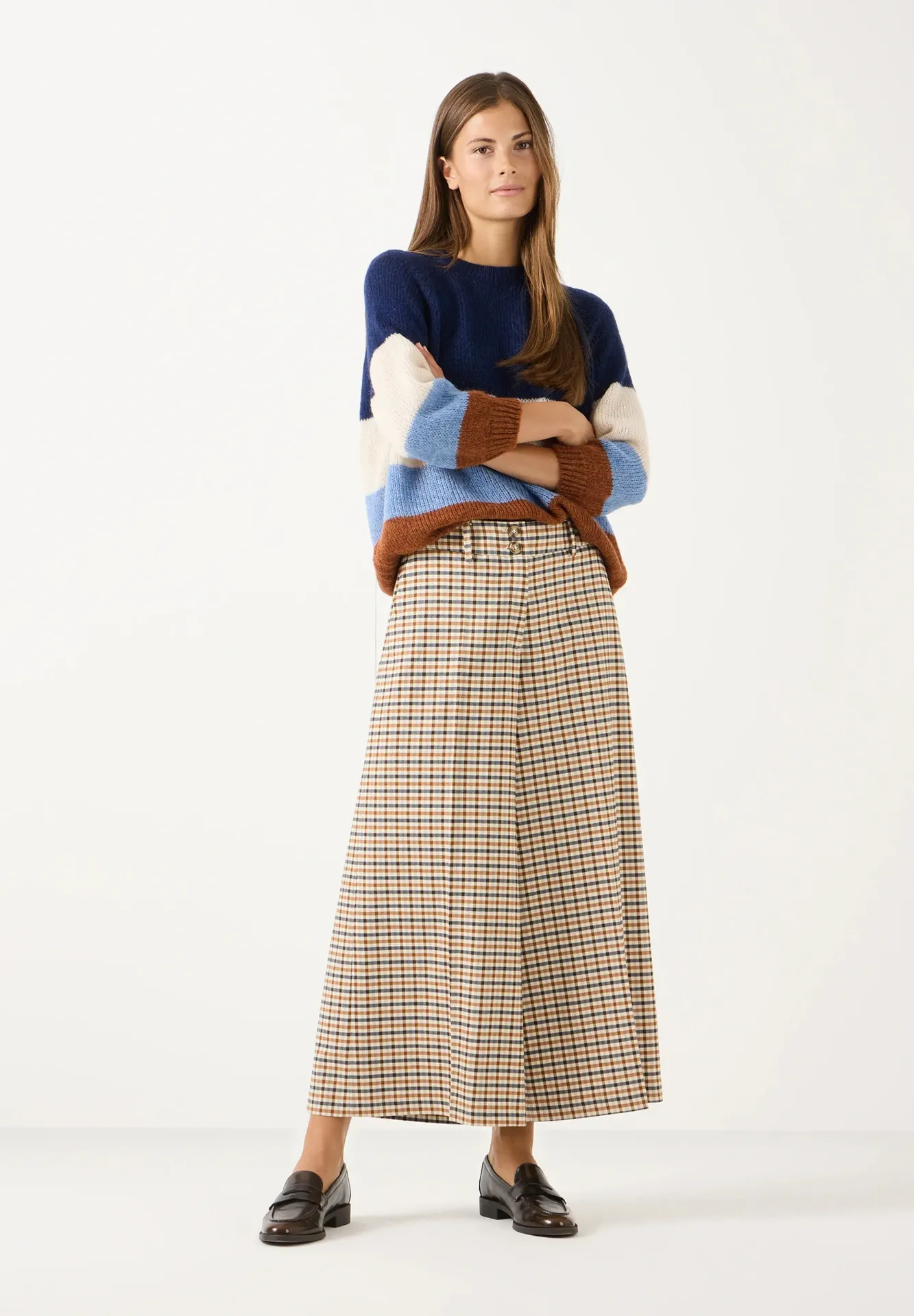 [P3500_4051_KA-36] Culotte im Collegestyle Kariert (36)