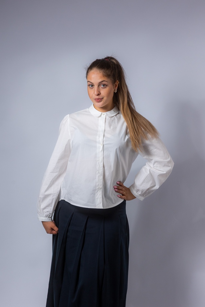 Bluse mit Bubikragen