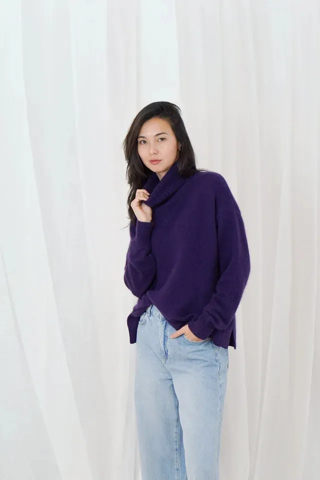 [P3518_KN24015_LA-S] Rollkragenpullover GREELEY (Lila, S)