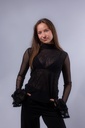 Mesh-Shirt mit Rüschenärmeln