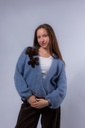 Wickelcardigan mit Pelz Applikation