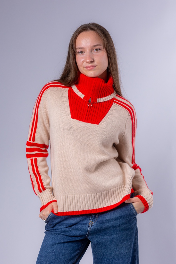 Rollkragenpullover mit Reisverschluss