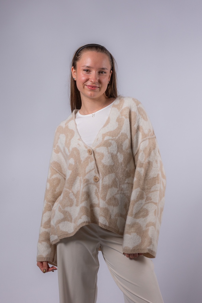 [P3566_C07122_PR-S] Jaquard-Jacke aus Wolle (S)