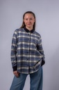 Flanellbluse mit Lederkragen MALEA
