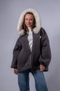 Edel-Sweatjacke mit Kunstfellkapuze