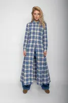 Langes A-Linien Kleid mit Hemdkragen