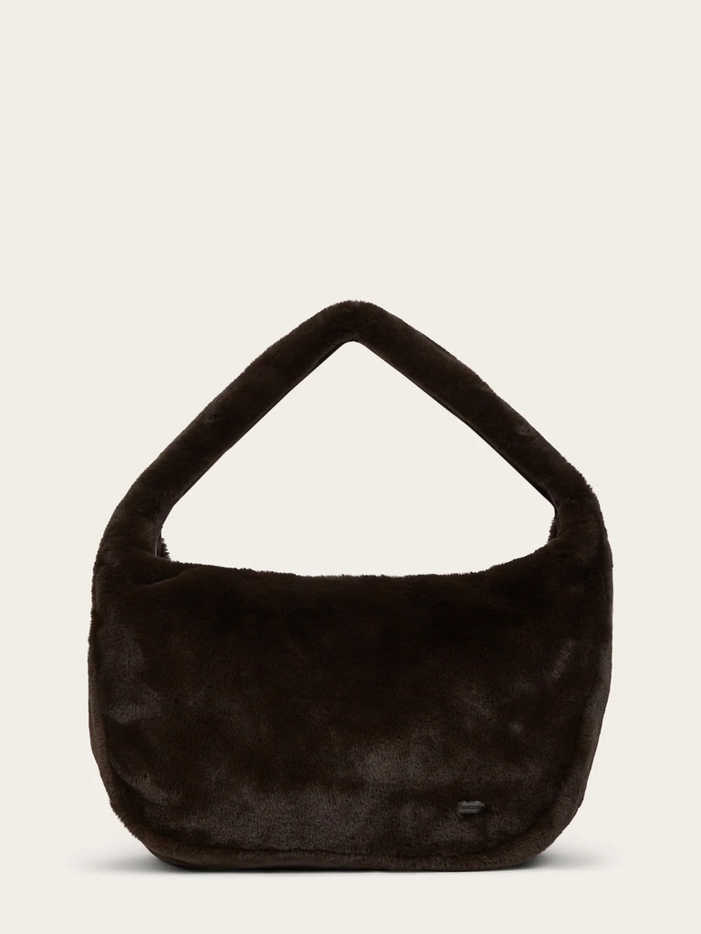 [P3554_JOLENE_BN-OS] Schultertasche Kunstfell JOLENE (Braun)