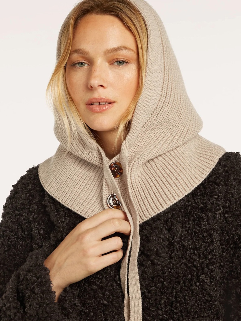 [P3530_JEMMA_BG-OS] Balaclava Schal JEMMA mit Knöpfen (Beige)