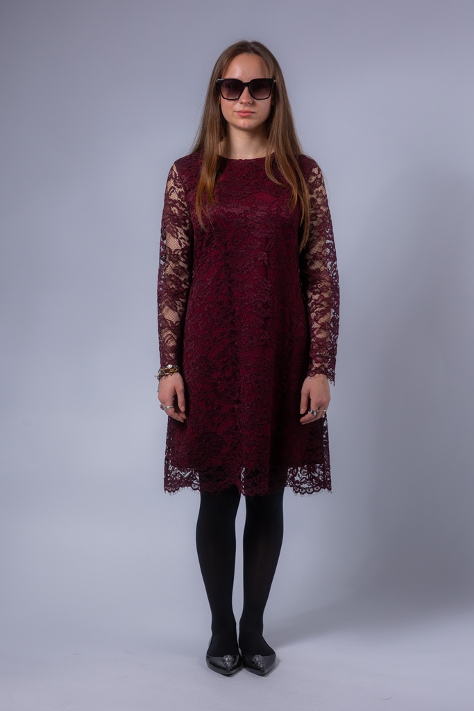 Originalprodukt - Spitzenkleid mit Langarm